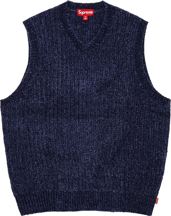 Supreme Chenille Sweater Vest - Navy (front)