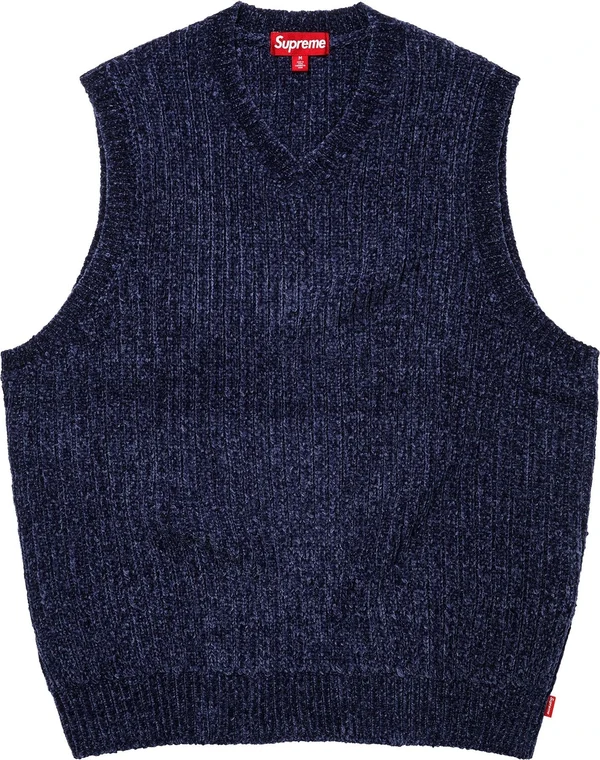 Supreme Chenille Sweater Vest - Navy (front)