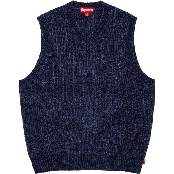 Supreme Chenille Sweater Vest - Navy (front)