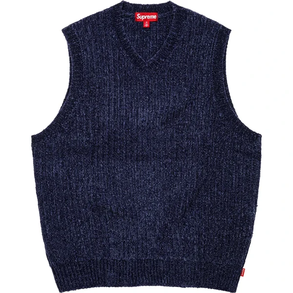 Supreme Chenille Sweater Vest - Navy (front)
