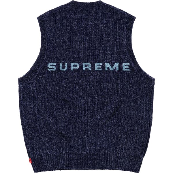 Supreme Chenille Sweater Vest - Navy (front)