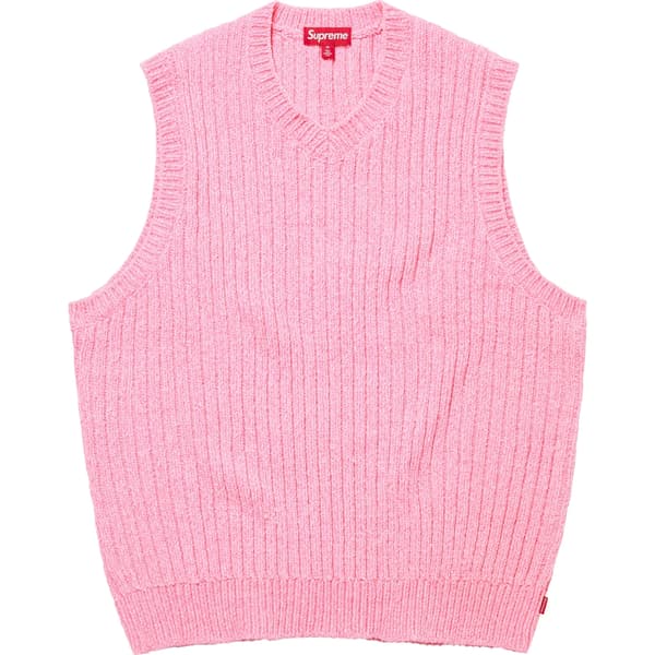 Supreme Chenille Sweater Vest - Pink (front)