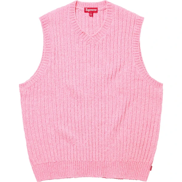 Supreme Chenille Sweater Vest - Pink (front)