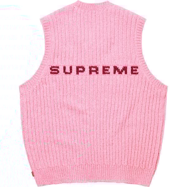 Supreme Chenille Sweater Vest - Pink (front)