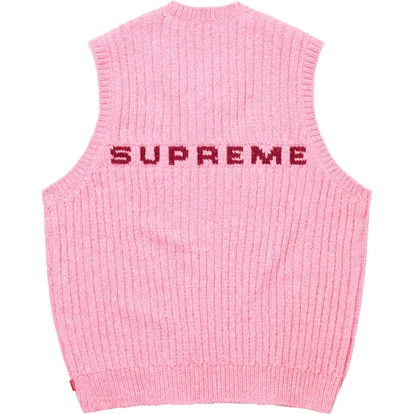 Supreme Chenille Sweater Vest - Pink (front)