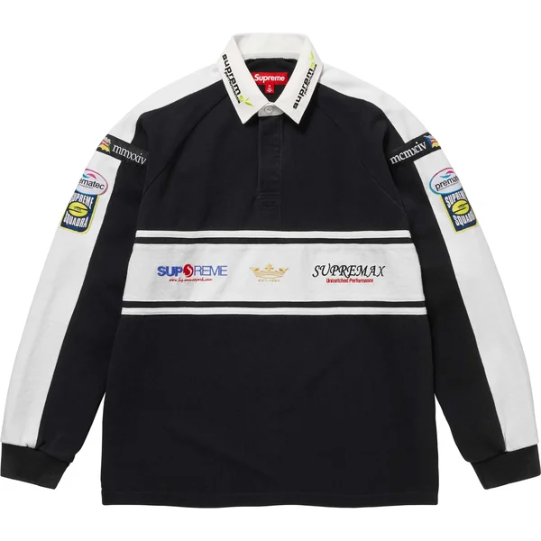 Supreme Chest Stripe Rugby - Black (front)
