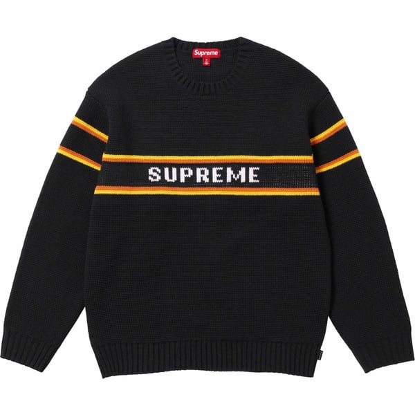 Supreme Chest Stripe Sweater - Black (front)
