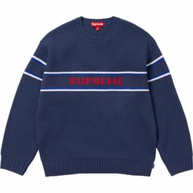 Supreme Chest Stripe Sweater Navy