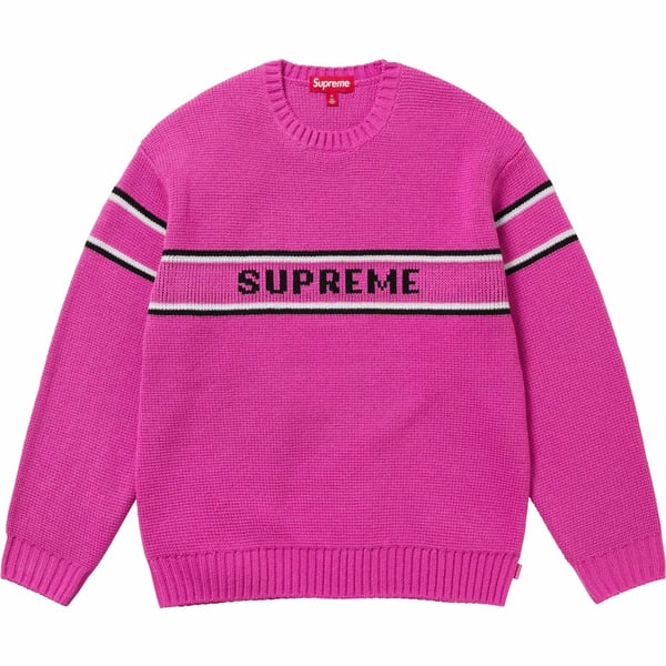 Supreme Chest Stripe Sweater - Pink (front)