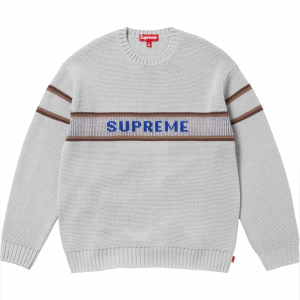 Supreme Chest Stripe Sweater - Stone (front)