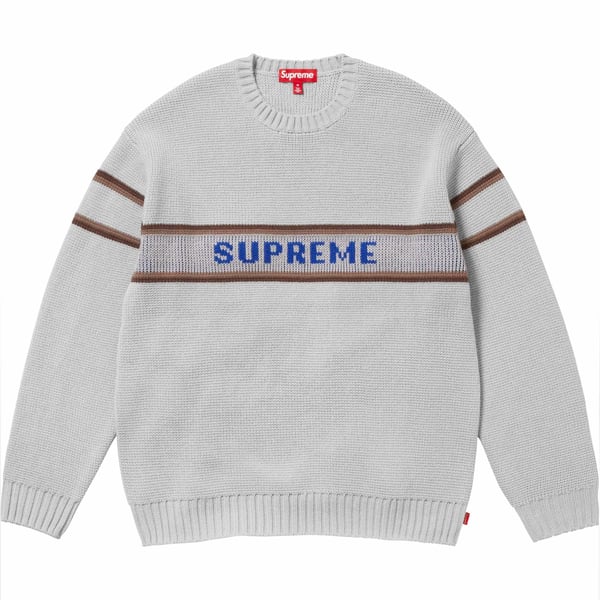 Supreme Chest Stripe Sweater - Stone (front)