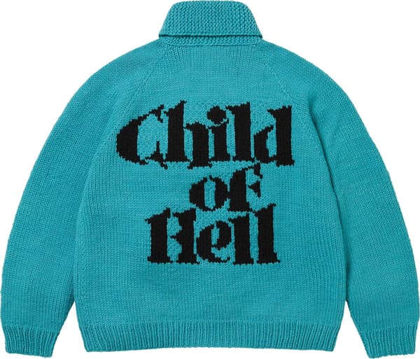 Supreme Child Of Hell Cowichan Sweater - Blue (front)