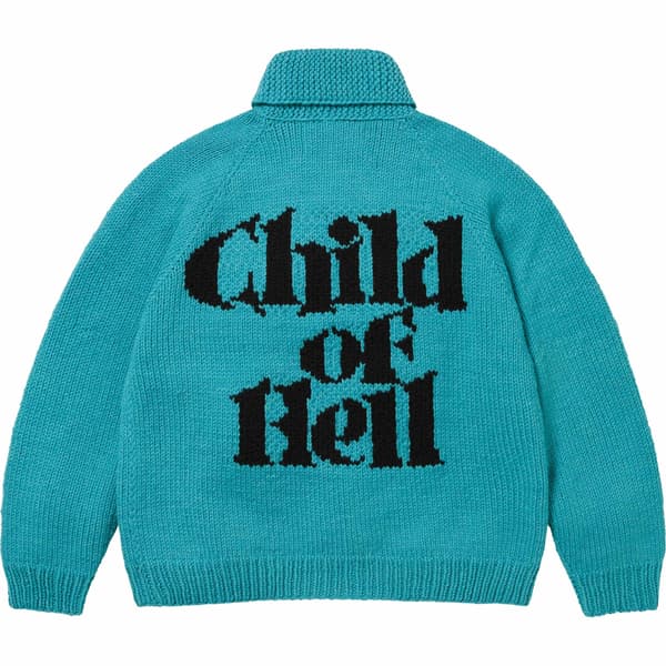 Supreme Child Of Hell Cowichan Sweater - Blue (front)