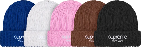 Supreme Chunky Rib Classic Logo Beanie - Product Image
