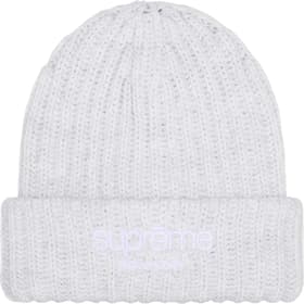 Supreme Chunky Rib Classic Logo Beanie Ash Grey