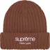 Supreme Chunky Rib Classic Logo Beanie - Brown (front)