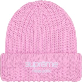 Supreme Chunky Rib Classic Logo Beanie Pink