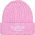 Supreme Chunky Rib Classic Logo Beanie - Pink (front)