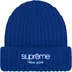 Supreme Chunky Rib Classic Logo Beanie - Royal (front)
