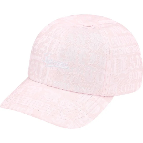 Supreme Cities Jacquard 6-Panel - Light Pink (front)