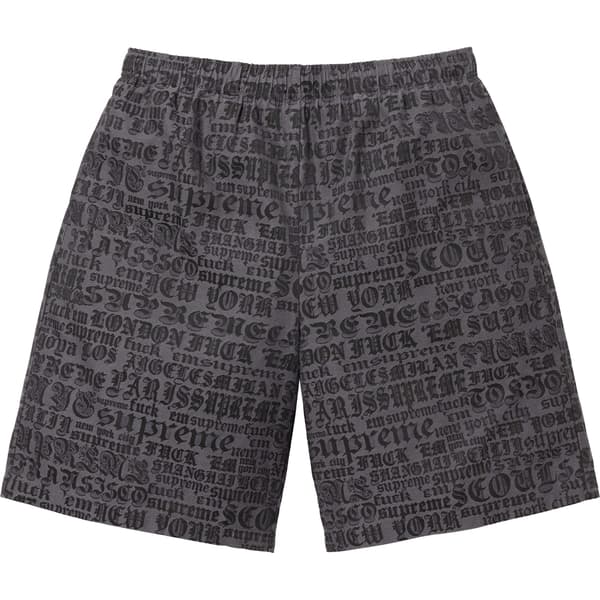 Supreme Cities Jacquard Short - Black (front)