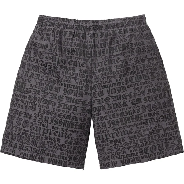 Supreme Cities Jacquard Short - Black (front)