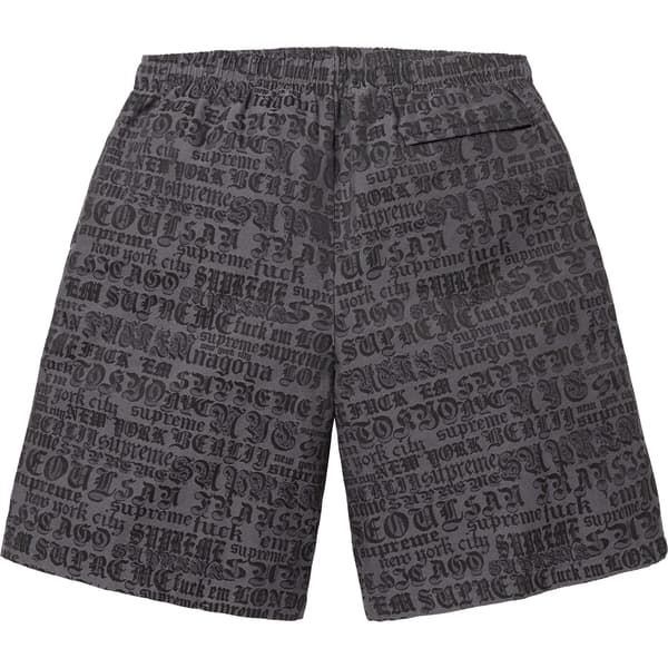 Supreme Cities Jacquard Short - Black (front)