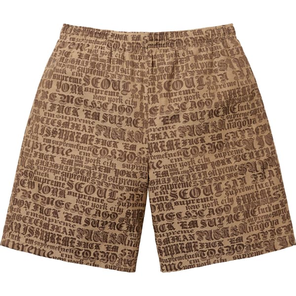 Supreme Cities Jacquard Short - Tan (front)