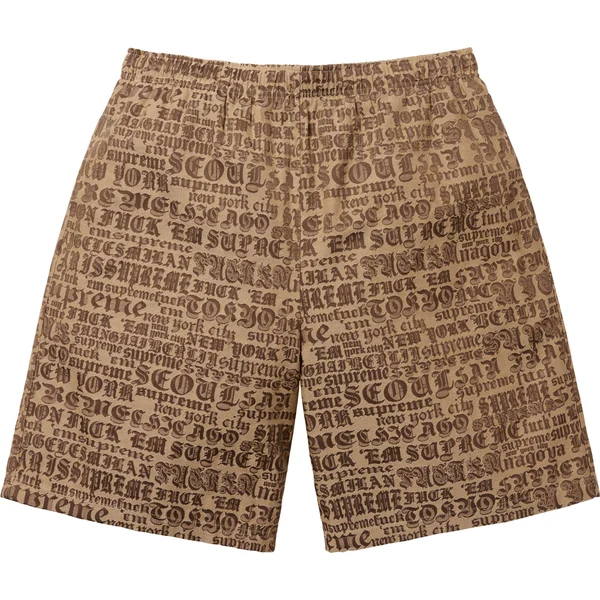 Supreme Cities Jacquard Short - Tan (front)