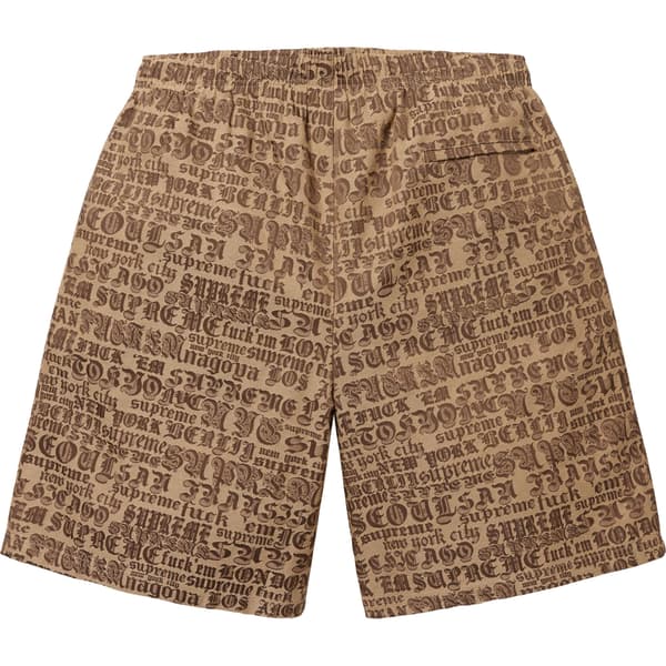 Supreme Cities Jacquard Short - Tan (front)