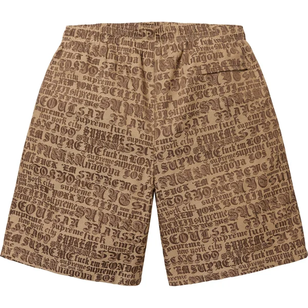 Supreme Cities Jacquard Short - Tan (front)