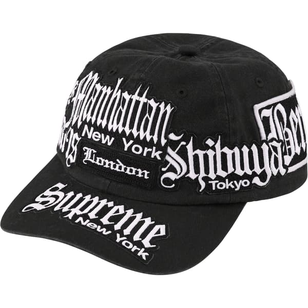 Supreme City Patches 6-Panel - Black (front)