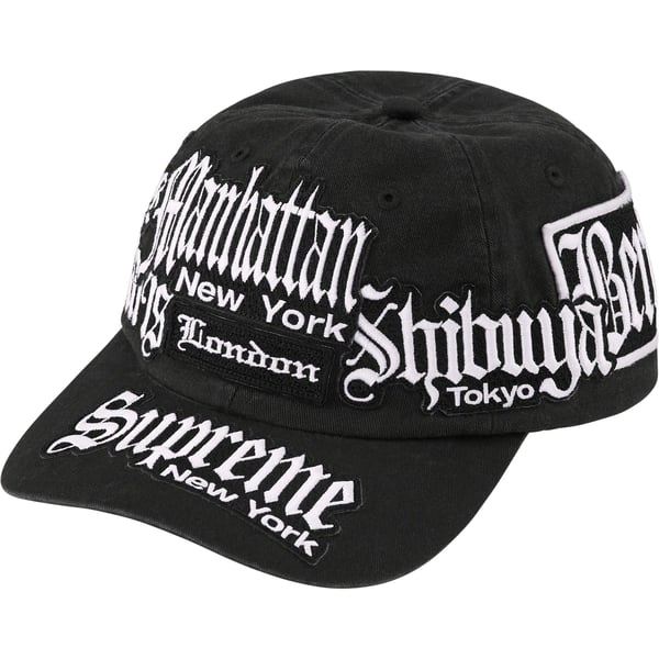 Supreme City Patches 6-Panel - Black (front)