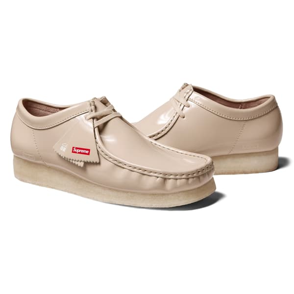 Supreme Clarks Originals Patent Leather Wallabee - Natural (front)