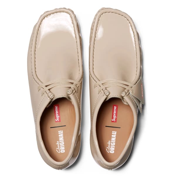 Supreme Clarks Originals Patent Leather Wallabee - Natural (front)