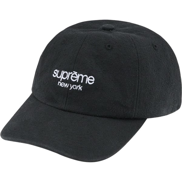Supreme Classic Logo 6-Panel - Black (front)