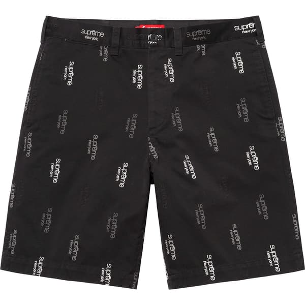 Supreme Classic Logo Chino Short - Black (front)