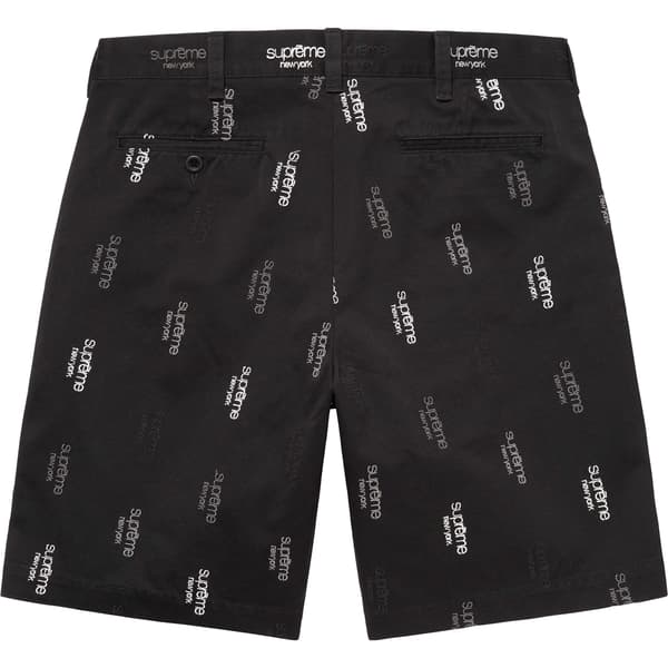 Supreme Classic Logo Chino Short - Black (front)