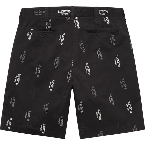 Supreme Classic Logo Chino Short - Black (front)