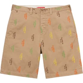 Supreme Classic Logo Chino Short Tan