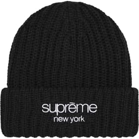 Supreme Classic Logo Chunky Ribbed Beanie Black