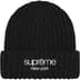 Supreme Classic Logo Chunky Ribbed Beanie - Black (front)