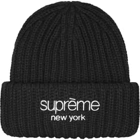 Supreme Classic Logo Chunky Ribbed Beanie Black