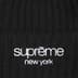 Supreme Classic Logo Chunky Ribbed Beanie - Black (front)
