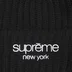 Supreme Classic Logo Chunky Ribbed Beanie - Black (front)