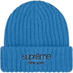 Supreme Classic Logo Chunky Ribbed Beanie Blue