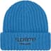 Supreme Classic Logo Chunky Ribbed Beanie - Blue (front)