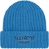 Supreme Classic Logo Chunky Ribbed Beanie - Blue (front)