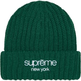 Supreme Classic Logo Chunky Ribbed Beanie Dark Green