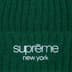 Supreme Classic Logo Chunky Ribbed Beanie - Dark Green (front)